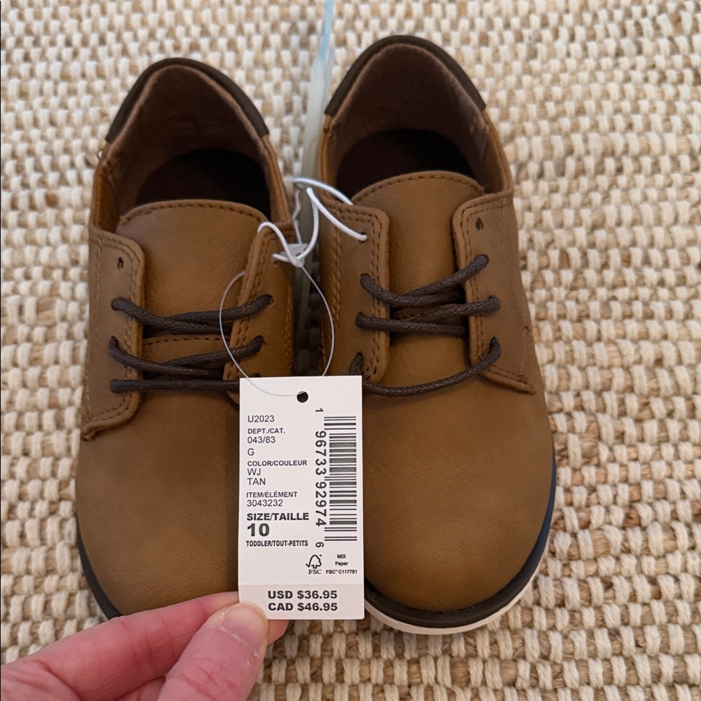 The Children's Place Tan Lace-Up Kids Dress Shoes